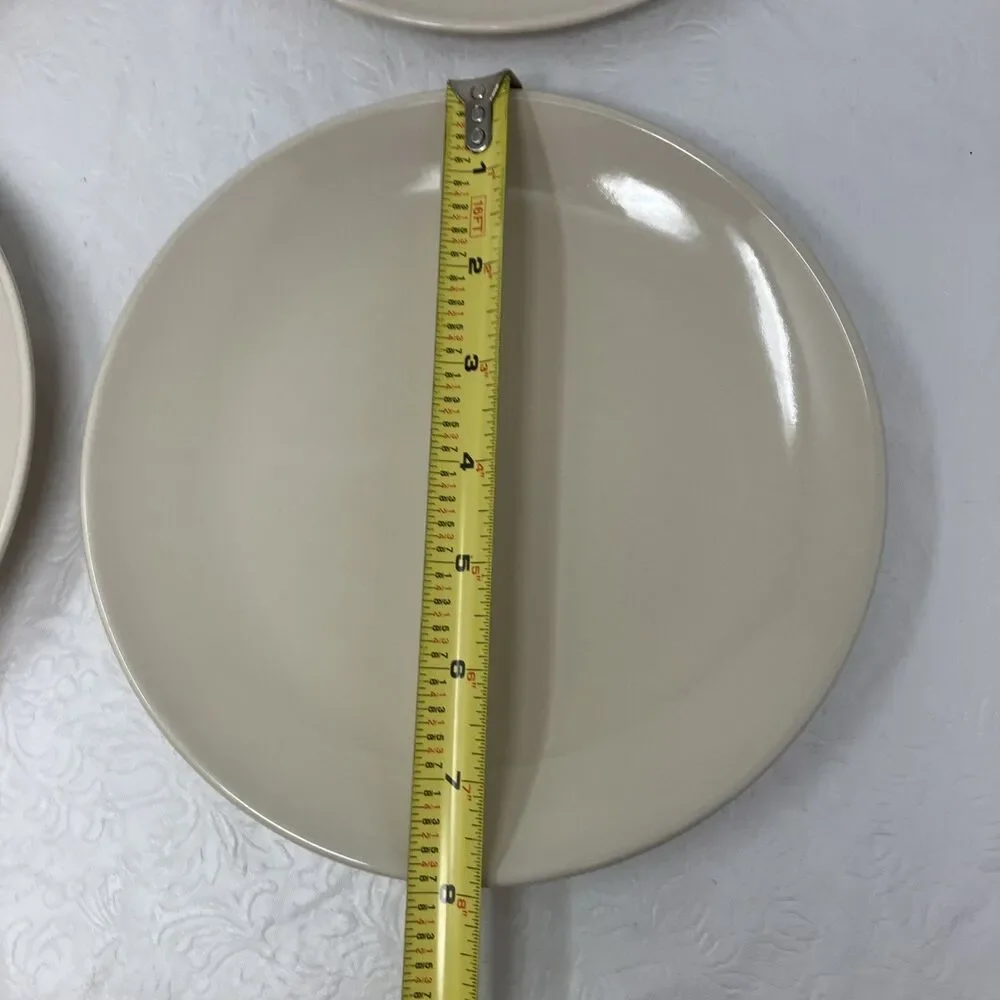 IKEA Dinnerware Fargrik Salad Plates Set Of 4 #12011 8” Light Beige Sand